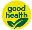 Logo with dark green text reading