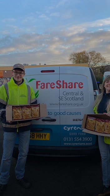 Tonnes of surplus pasta donated annually to FareShare.