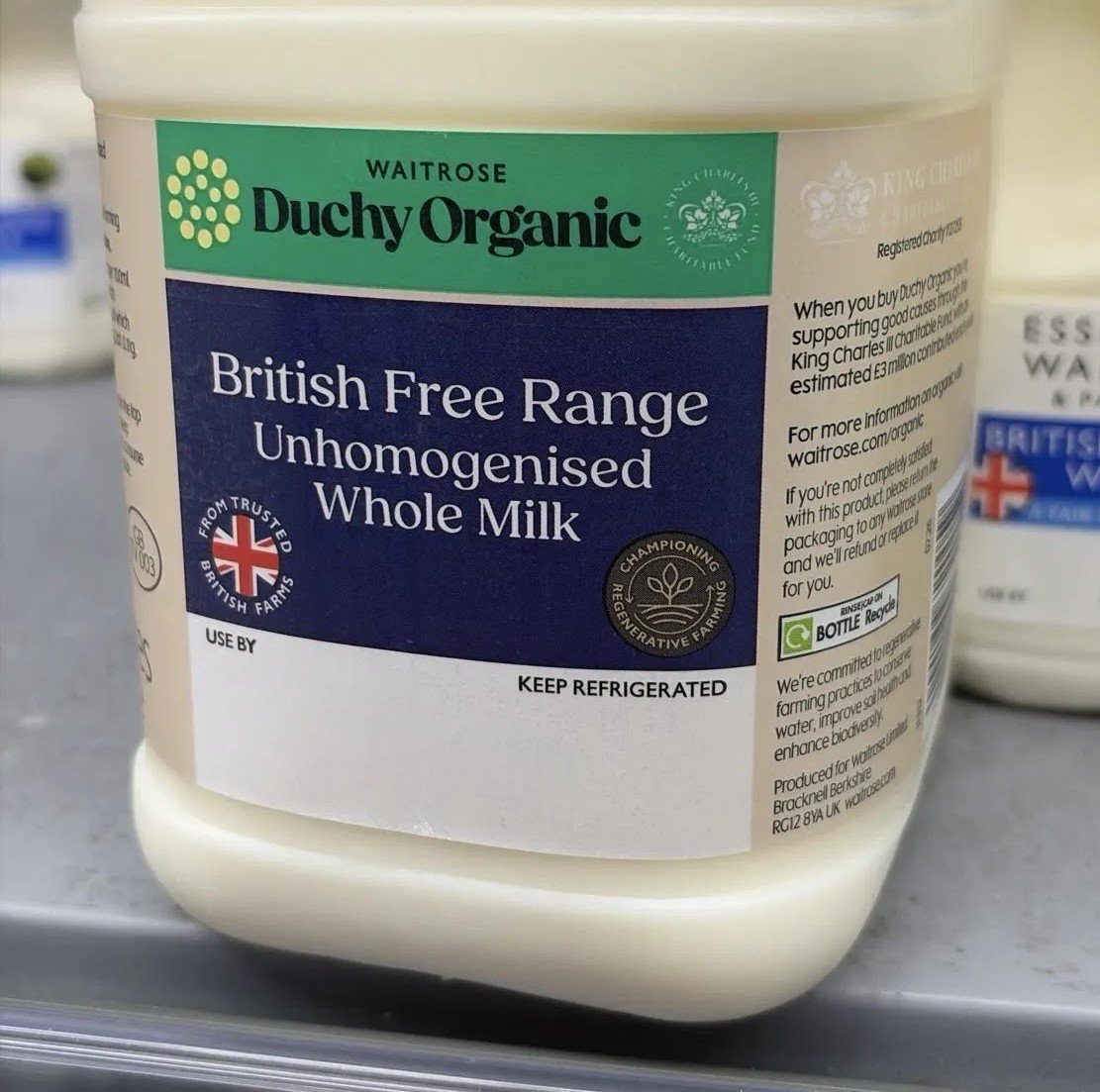Image of Waitrose revamps own brand milk with Regenerative Farming logo