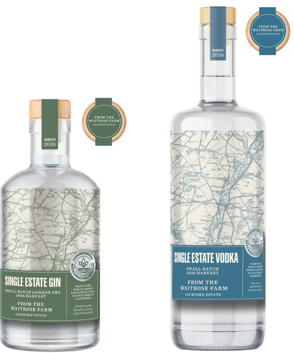 Image of Waitrose launches first gin and vodka made from a UK supermarket’s own crops